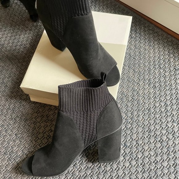 Peep Toe Ankle Booties - Picture 2 of 5